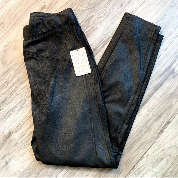 NWT Free People Midnight Vegan Suede Leggings - Picture 6 of 12
